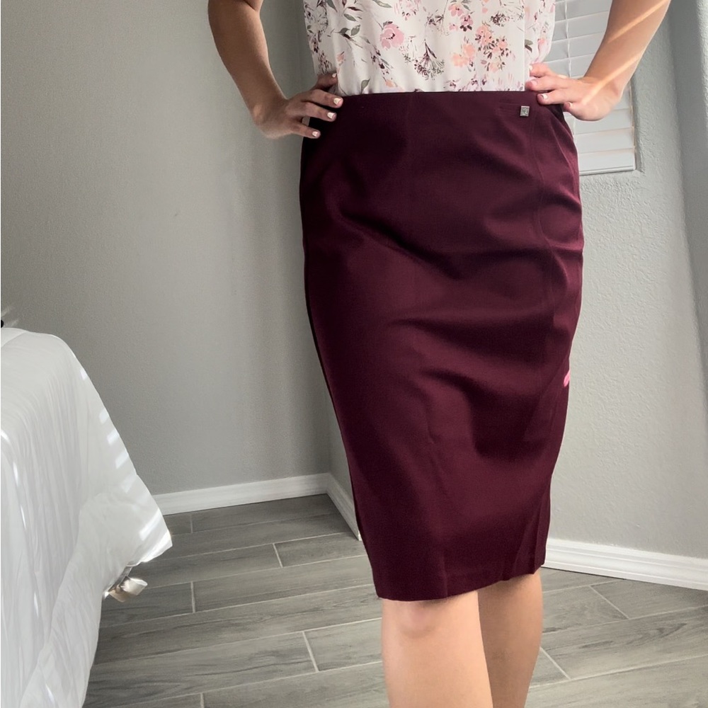 Ralph Lauren Burgundy Pencil Skirt